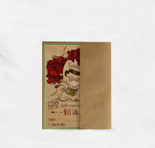 Load image into Gallery viewer, VINTAGE HIBISCUS WEDDING INVITATION
