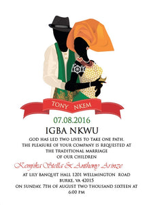 Kpa Kpa Ndo'm Igbo Tradtional Wedding Invitation