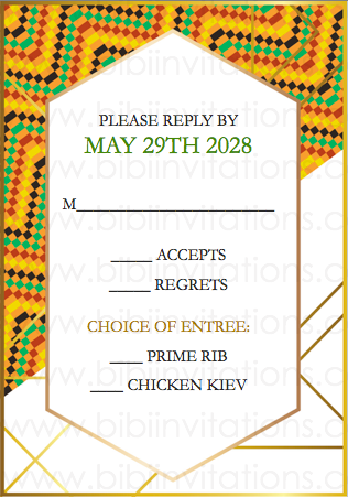 GHANA KENTE - Digital DIY African Wedding Invitation Template