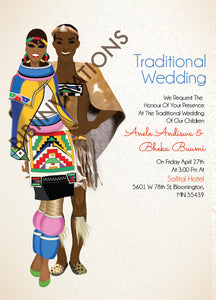 Ngiyakuthanda Ndebele South African Traditional Wedding Invitation