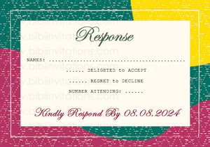 Red, Yellow and Green DIY Downloadable Template Wedding Invitation RSVP