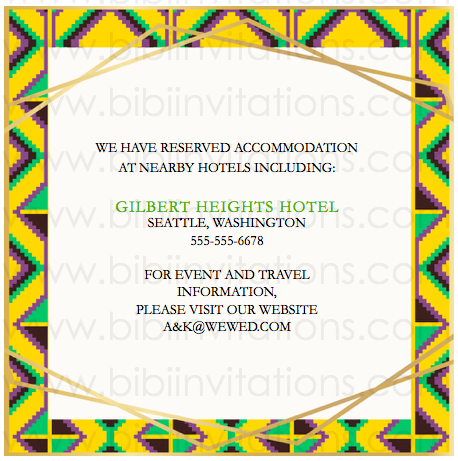 GHANA KENTE - Digital DIY African Wedding Invitation Template