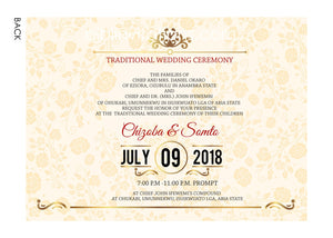 Ola edo'm Igbo Nigerian Traditional Wedding Invitation