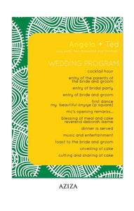 WEDDING RECEPTION PROGAM CARD