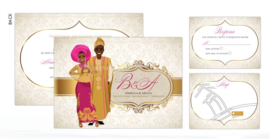 Nigerian Traditional wedding invitation Card, Yoruba Engagement Invitation  Card – Bibi Invitations