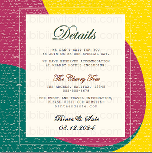 Red, Yellow and Green DIY Downloadable Template Wedding Invitation 