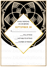 Load image into Gallery viewer, Black Circle DIY Downloadable Template Wedding Invitation RSVP