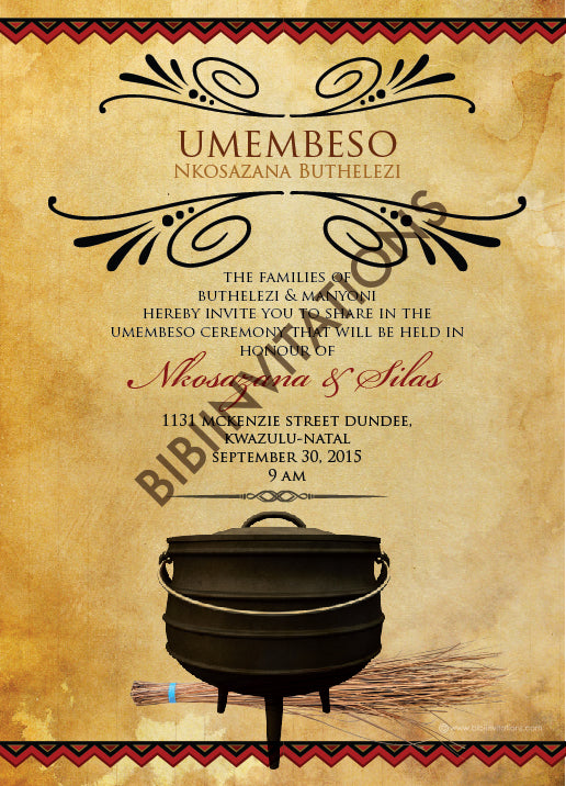 Thando South African Umembeso Traditional Wedding Invitation