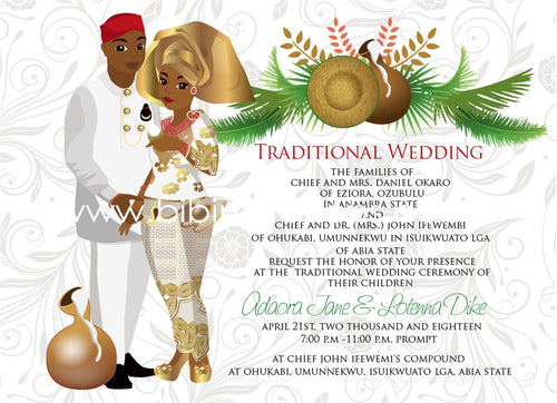 Achal'ugo Nigerian Igbo Traditional Wedding Invitation