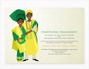Oni Temi Yoruba Nigerian Traditional Wedding Invitation