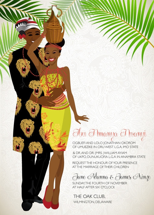 Asa Nwa Nigerian Igbo Traditional Wedding Invitation