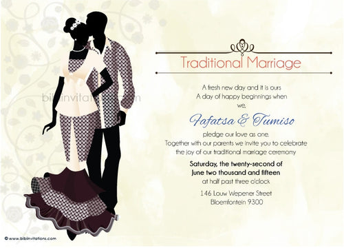 Ratu Sotho Traditional Wedding Invitation