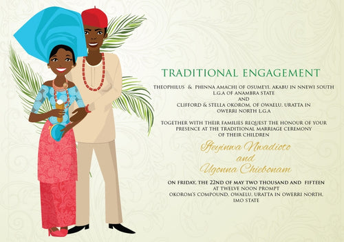 Ada Owerri Igbo Nigerian Traditional Wedding Invitation