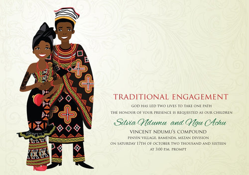 Forever Cameroonian Traditional Wedding Invitation