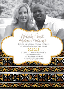 MALIAKA African Mudcloth Wedding Invitation