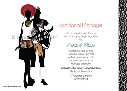 Talana Zulu Umembeso Tradtional Wedding Invitation