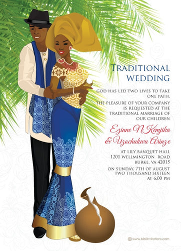 Ije Love Nigerian Igbo Traditional Wedding Invitation
