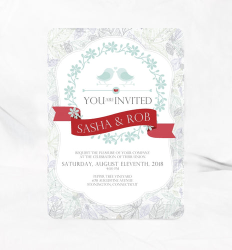 LOVE BIRDS WEDDING INVITATION