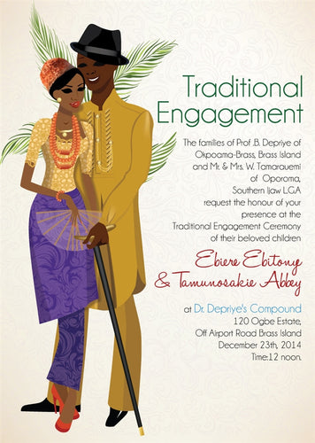 My yori yori Nigerian Delta (Bayelsa) Traditional Wedding Invitation