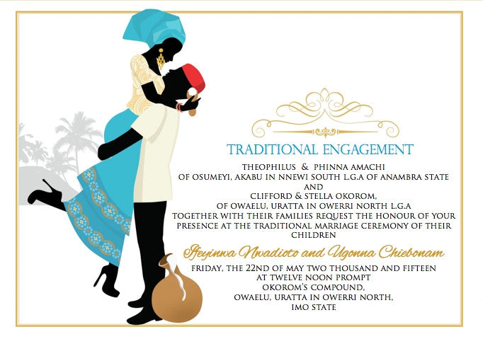 Obi uto'm Igbo Tradtional Wedding Invitation