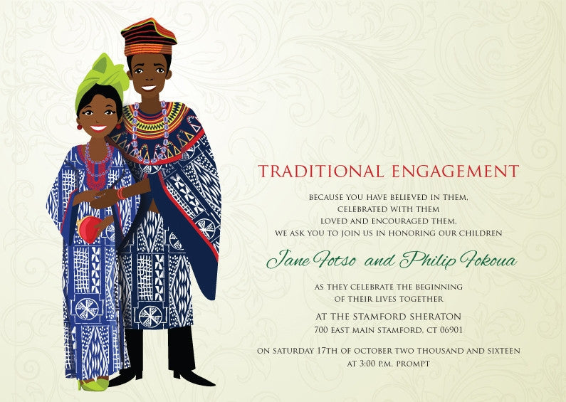 Mon Ange Cameroonian Traditional Wedding Invitation