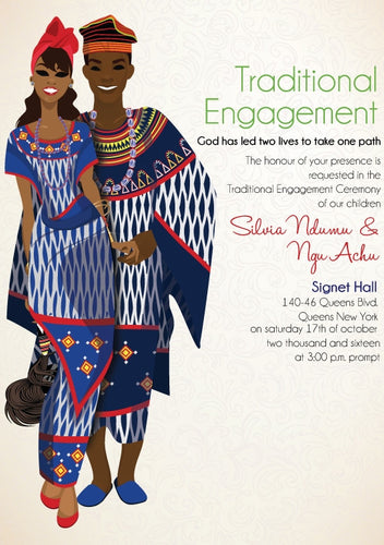 Fou d'amour Cameroonian Traditional Wedding Invitation
