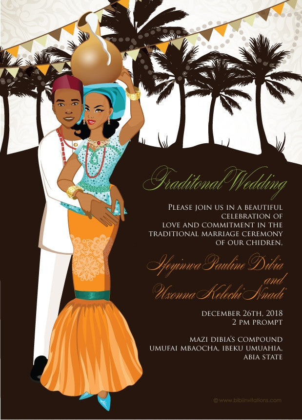 Odi'm na obi Igbo Nigerian Traditional Wedding Invitation