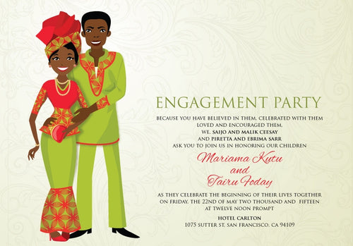 No One Like You Liberian Traditional Wedding Invitation