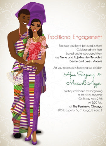 Obi Ate Meso Bo Ghanaian Traditional Wedding Invitation