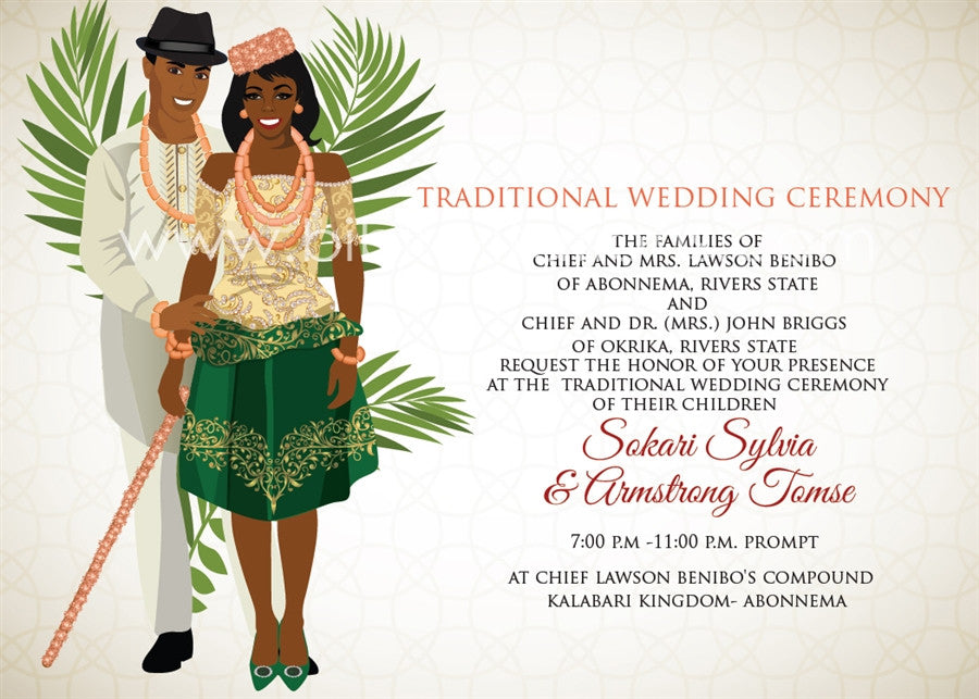 This Love Na Helele Nigerian Kalabari Traditional Wedding Invitation