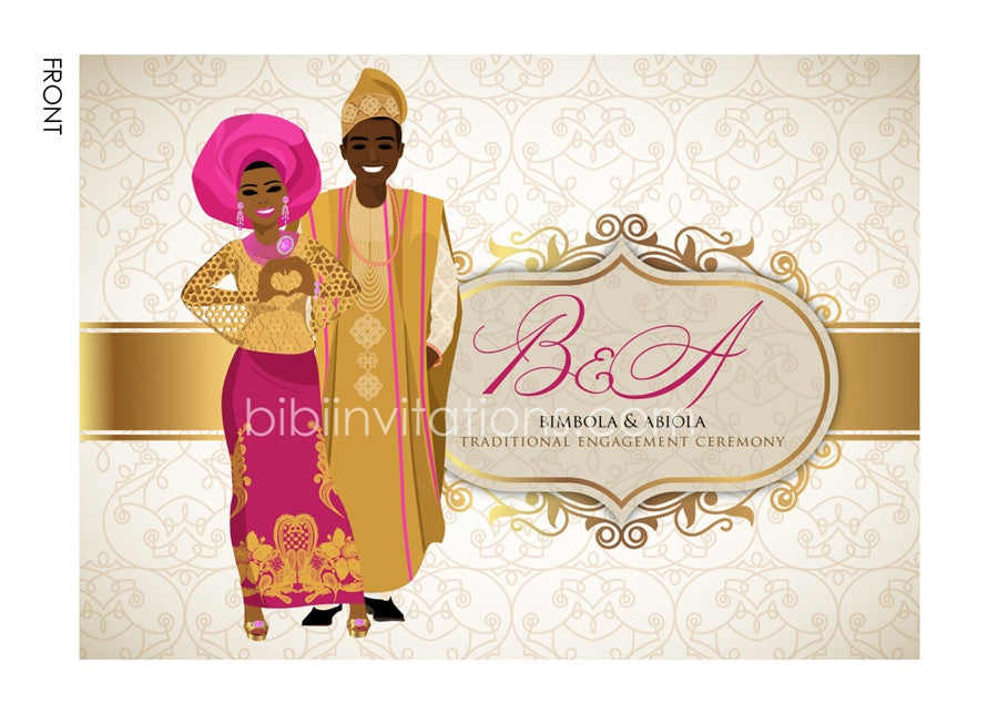 Awelewa Yoruba Nigerian Traditional Wedding Invitation