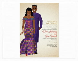 Abeafo Ghanaian Traditional Wedding Invitation
