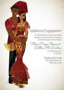 Fine Fine Love Liberian Traditional Wedding Invitation