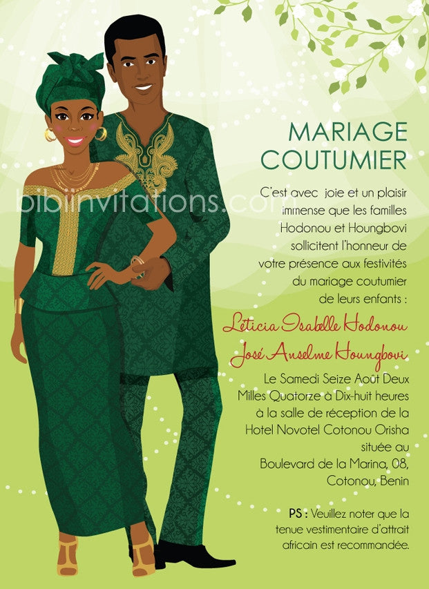 Cheri CoCo Benin Republic Yoruba Traditional Wedding Invitation