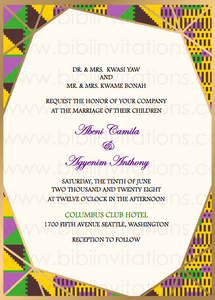 Kente DIY Template Wedding Invitation