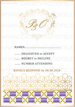 Load image into Gallery viewer, Kente DIY Template Wedding Invitation RSVP