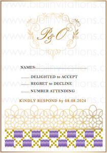 Kente DIY Template Wedding Invitation RSVP