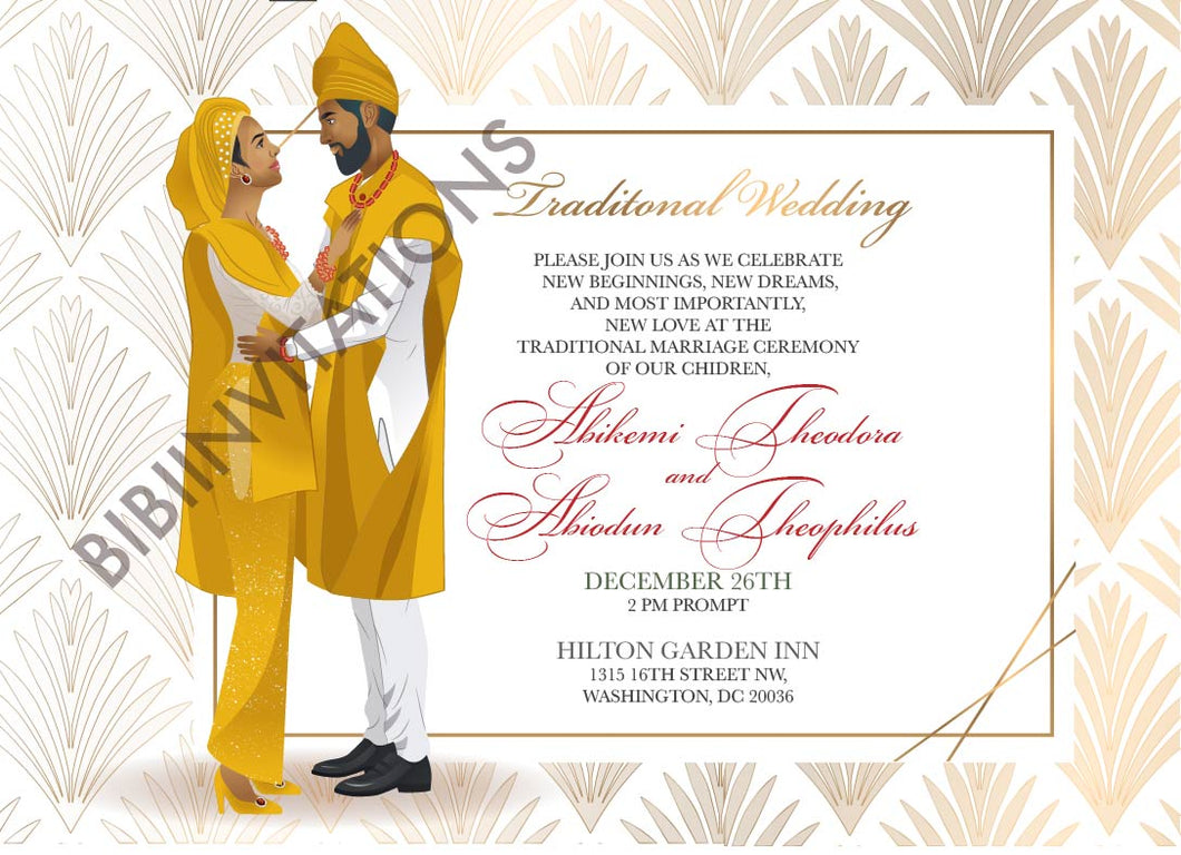 Ayomide Nigerian Yoruba Traditional Wedding Invitation