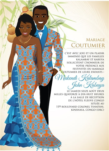Mon Coeur Congo Traditional Wedding Invitation
