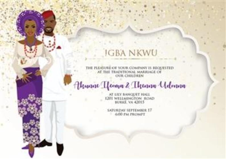 Ada Ada Nigerian Igbo Traditional Wedding Invitation