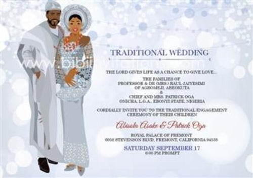 Orekelewa Nigerian Yoruba Traditional Wedding Invitation