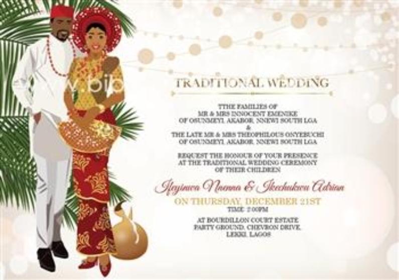 Nwayi Oma Nigerian Igbo Traditional Wedding Invitation