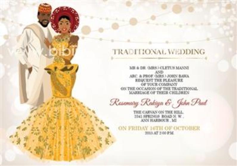 Gimbiya Nigerian Hausa Traditional Wedding Invitation