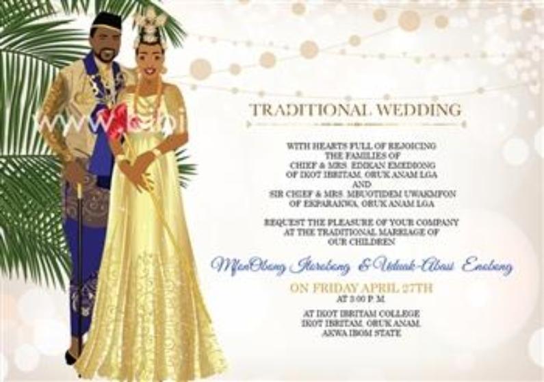 Ima mmi Nigerian Calabar Ibibio/Efik Traditional Wedding Invitation