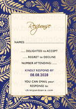 Load image into Gallery viewer,  DIY Template Wedding Invitation  Blue and Gold