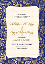 Load image into Gallery viewer,  Blue and Gold DIY Template Wedding Invitation 