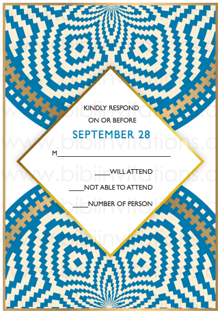 Blue and Gold Ethiopian Wedding Invitation Template – Bibi Invitations