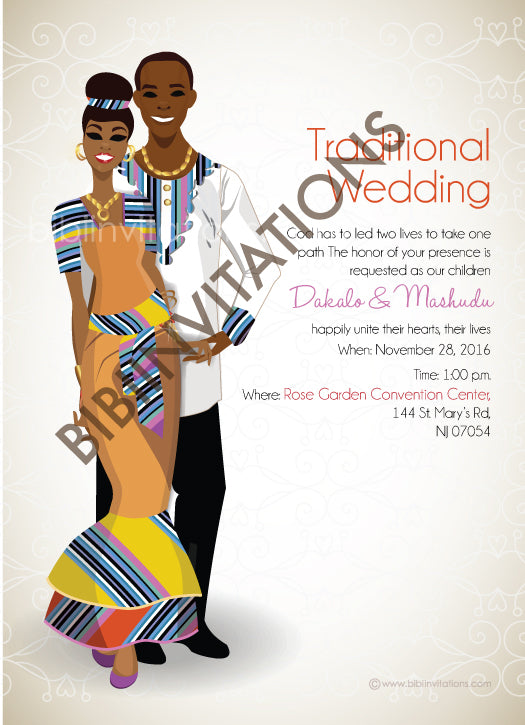 Lufuno Venda South African Traditional Wedding Invitation