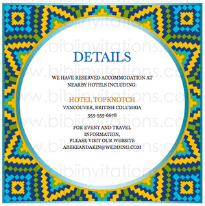Geometric - blue and Yellow DIY Downloadable Template Wedding Invitation 