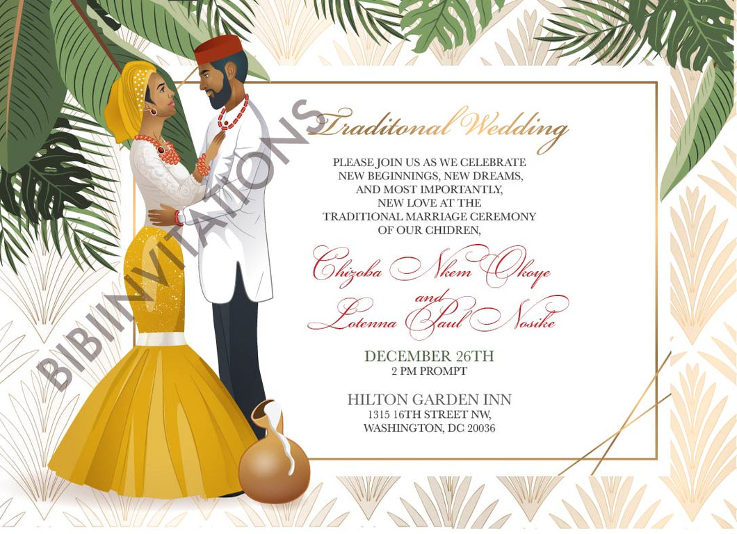 Oriakum Nigerian Igbo Traditional Wedding Invitation